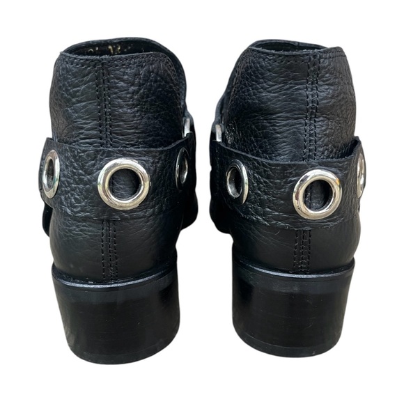 Kaanas Morelia Harness Grommet Open-Ankle Bootie Boot Black Leather Size 6.5 - Picture 7 of 10